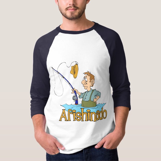 Funny Fishing Afishinado T-Shirt (Front)