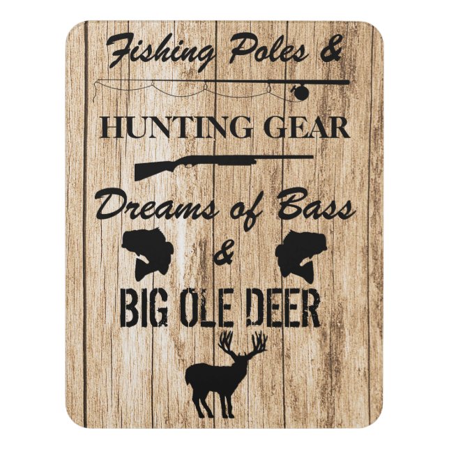 Funny Fishing and Hunting Door Sign (Contemporary Vert)