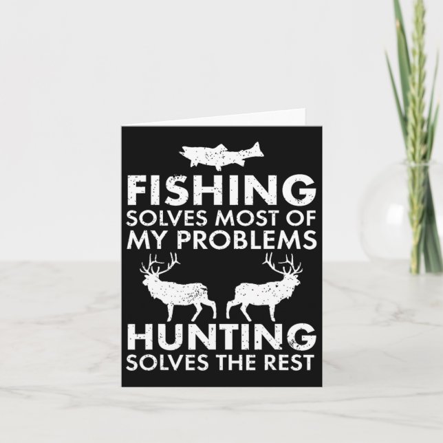 Funny Fishing And Hunting Gift Christmas Humor Hun Card (Front)