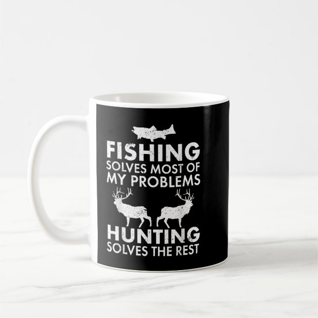 Funny Fishing And Hunting Gift Christmas Humor Hun Coffee Mug (Left)