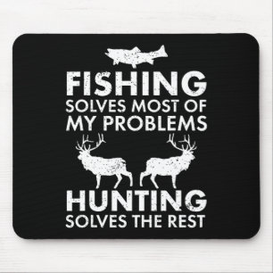 Funny Fishing And Hunting Gift Christmas Humor Hun Mouse Pad