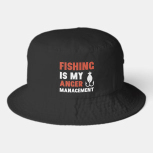 Funny fishing anger management bucket hat