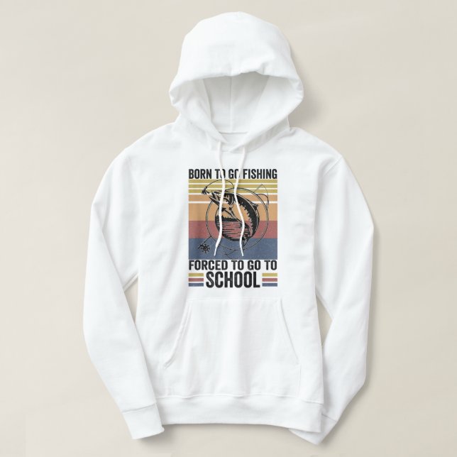 Funny Fishing Bass Fish Fisherman Kids Born To Go  Hoodie (Design Front)