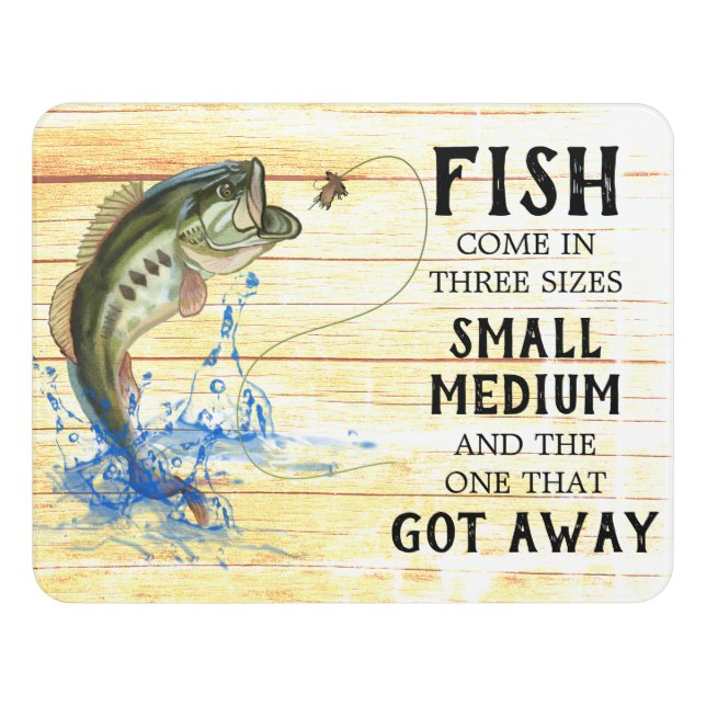 Funny Fishing Big Mouth Bass Fish Door Sign (Contemporary Front)