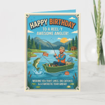 Funny Fishing Birthday Card for Angler | Reel-y Aw
