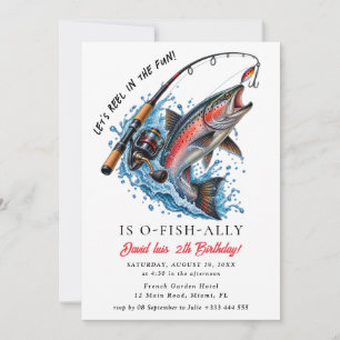 Funny Fishing Birthday Party Invitation