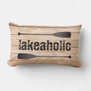 Funny Fishing Boating Lakeaholic Lumbar Pillow