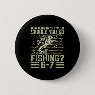 Funny Fishing Boy Teens Kid Camouflage Usa Flag B  Button