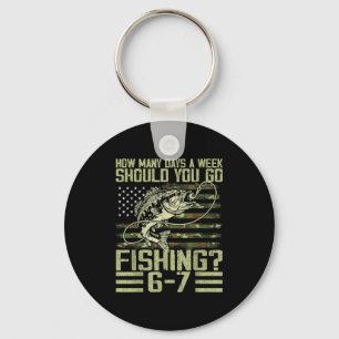 Funny Fishing Boy Teens Kid Camouflage Usa Flag B Keychain