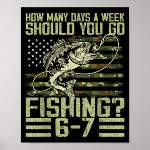 Funny Fishing Boy Teens Kid Camouflage Usa Flag B  Poster