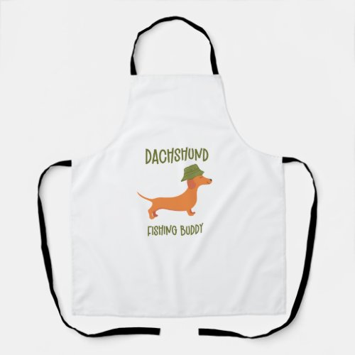 Funny Fishing Buddy Wiener Fish Dachshund for Dog  Apron