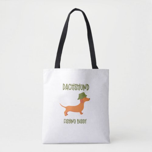 Funny Fishing Buddy Wiener Fish Dachshund for Dog  Tote Bag