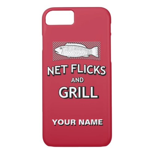 Funny Fishing Cast Net Fish Joke Parody iPhone 87 Case