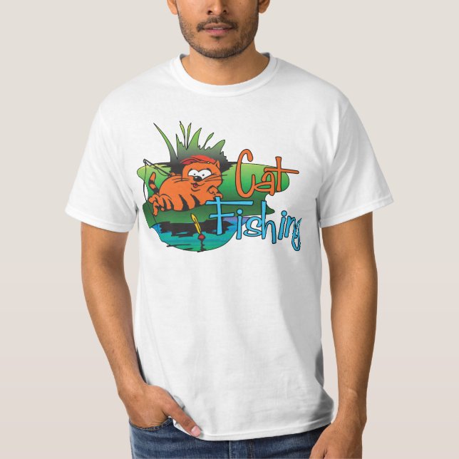 Funny Fishing - Cat Fishing T-Shirt (Front)