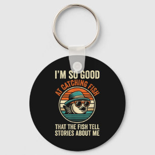 Funny Fishing Catching Fish Vintage Fisherman B Gr Keychain
