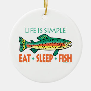 Funny Fishing Ceramic Ornament
