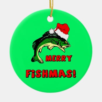 Funny Fishing Ceramic Ornament by holidaysboutique at Zazzle