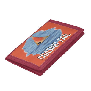 Funny Fishing Chasing Red Drum Fish Tail Tri-fold Wallet