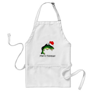 Funny fishing Christmas Adult Apron