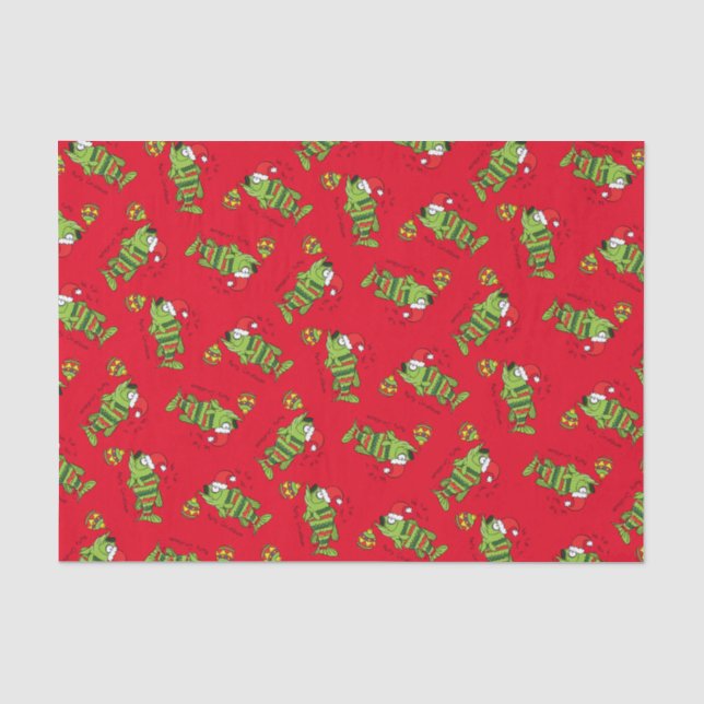 Funny Fishing Christmas Bass Fish Cute Cartoon Tissue Paper (Front)