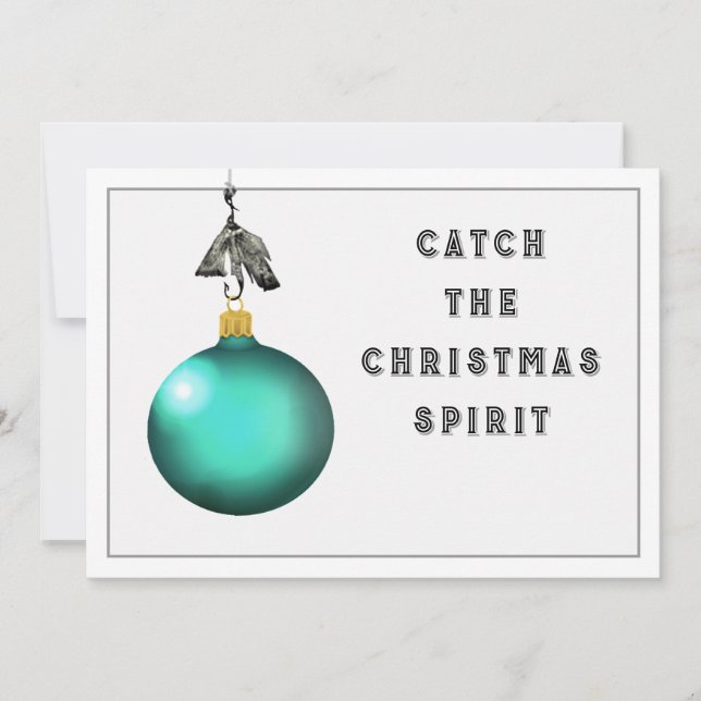 Funny Fishing Christmas Holiday Cards (Front)