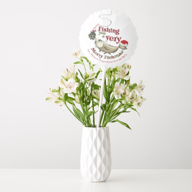 Funny Fishing Christmas - Merry Fishmas Mistletoe Balloon (Vase)