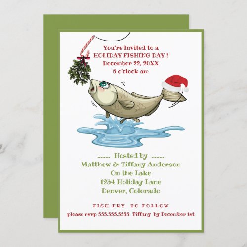 Funny Fishing Christmas Party Invitation