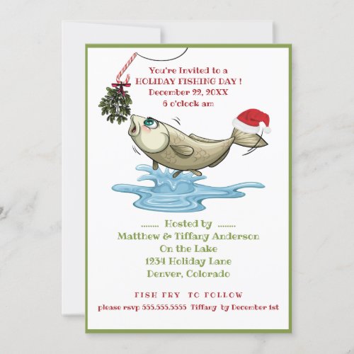 Funny Fishing Christmas Party Invitation