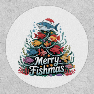 Funny Fishing Christmas Tree Fish Fisher Lover Patch