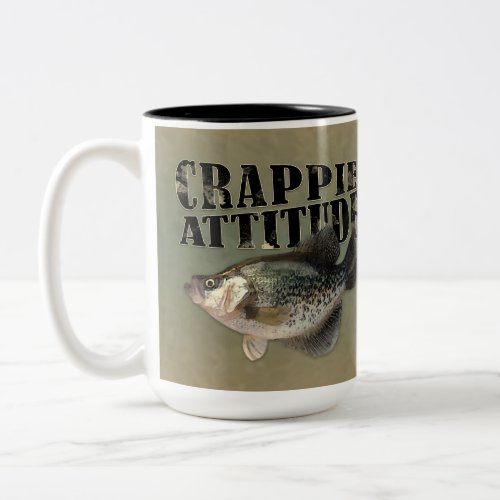 Funny Fishing Crappie Attitude Two_Tone Coffee Mug