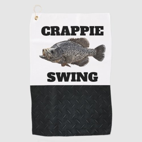 Funny Fishing Crappie Coffee Pun Angler Outdoors Golf Towel