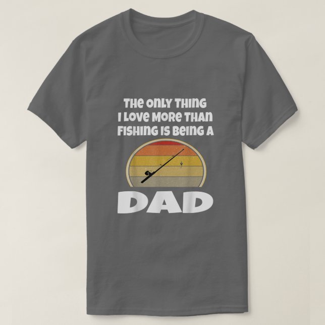 Funny Fishing Dad Fisherman Father Retro Sunset Fi T-Shirt (Design Front)