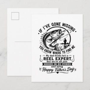Funny Fishing Dad Quote Vintage Father’s Day  Announcement Postcard