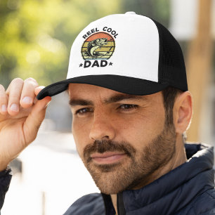 Funny Fishing Dad Reel Cool Dad Vintage Trucker Hat