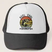 Funny Fishing Dad Reel Cool Grandpa Vintage Trucker Hat