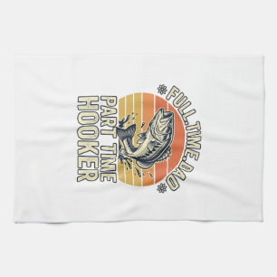 Funny Fishing Dad Vintage Bass Shirt Design (2)_1 Kitchen Towel