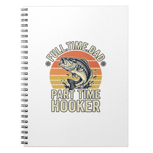 Funny Fishing Dad Vintage Bass Shirt Design (2)_1 Notebook