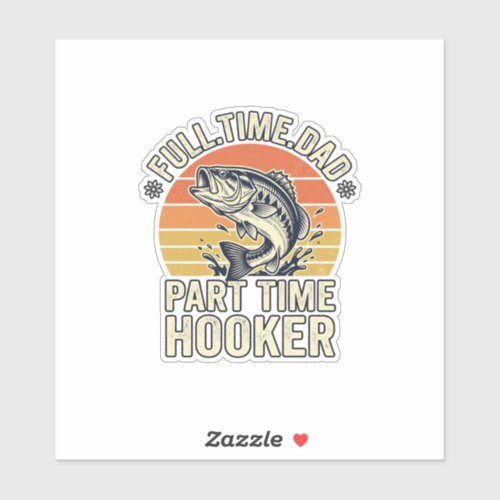 Funny Fishing Dad Vintage Bass Shirt Design (2)_1 Sticker