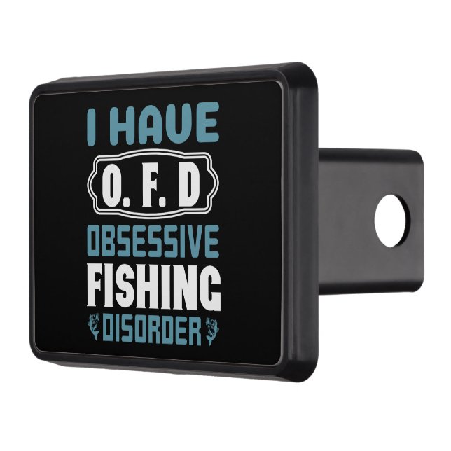 funny fishing disorder word art hitch cover (Left)