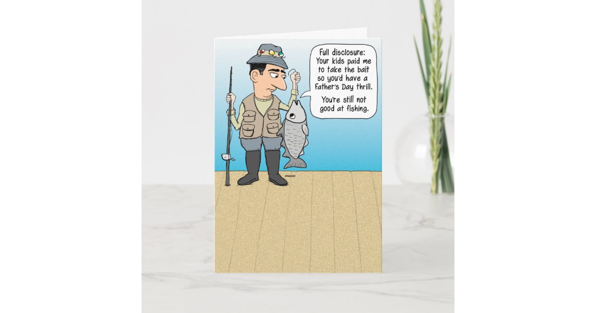 Funny Fishing Father's Day Card | Zazzle.com