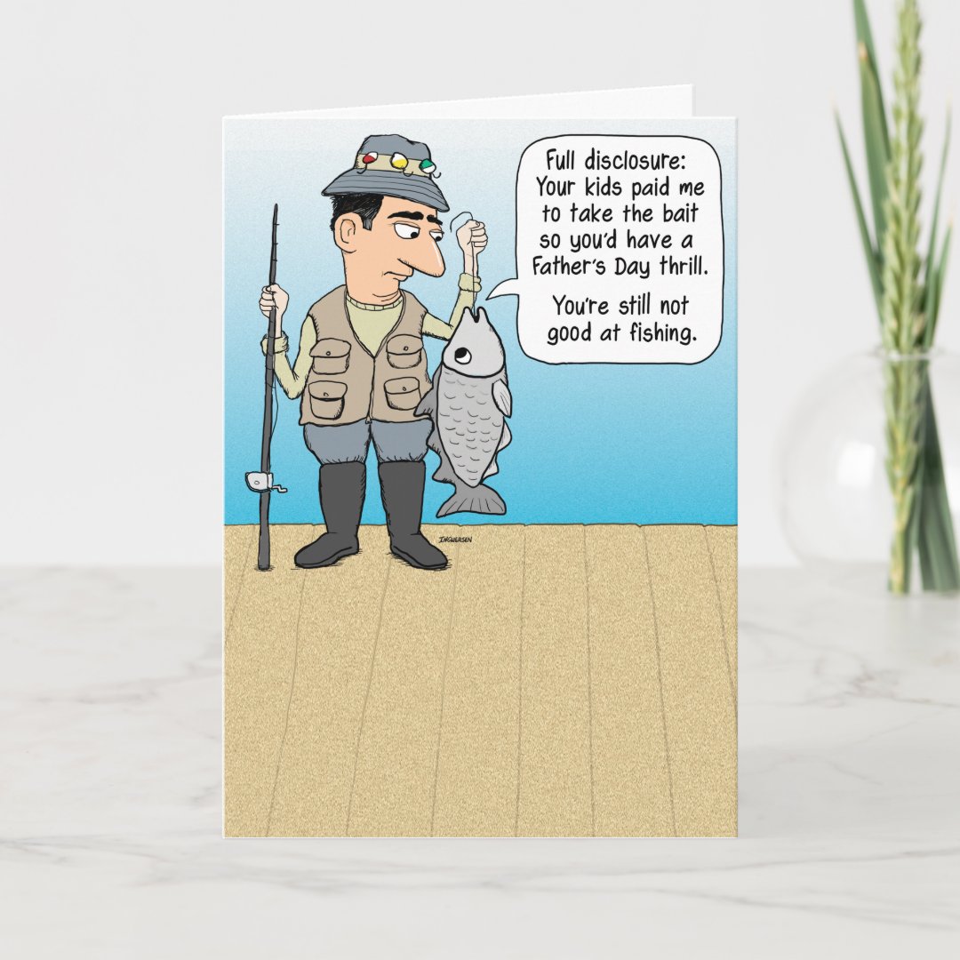 Funny Fishing Father's Day Card | Zazzle
