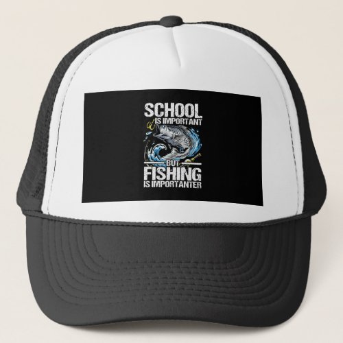 Funny Fishing For Boys Kids Youth Fish Saying Bass Trucker Hat