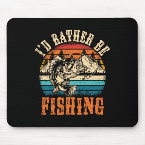 Funny Fishing For Men Women Boy Kids Funny Bass Da Mouse Pad