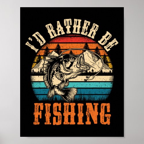 Funny Fishing For Men Women Boy Kids Funny Bass Da Poster