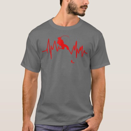 Funny Fishing Heartbeat Cool Fish Fisherman Gift  T_Shirt