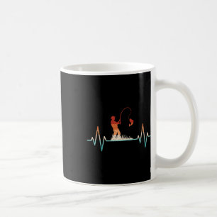 Funny Fishing Heartbeat Retro Fish Fisherman Coffee Mug