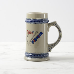 Funny Fishing Hooked On Fishing Beer Stein