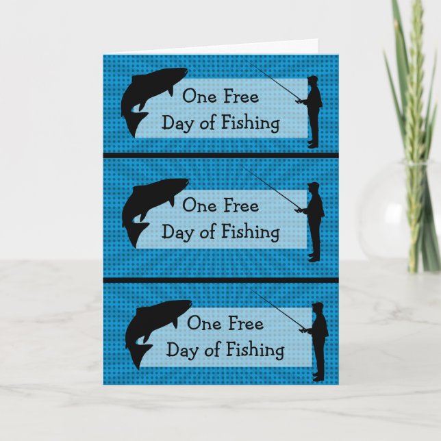 Funny Fishing Humor Coupons Birthday Card (Front)