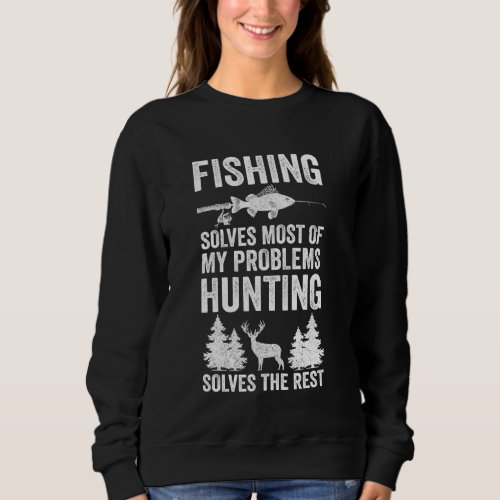 Funny Fishing Hunting Boys Apparel Men Women Deer  Sweatshirt