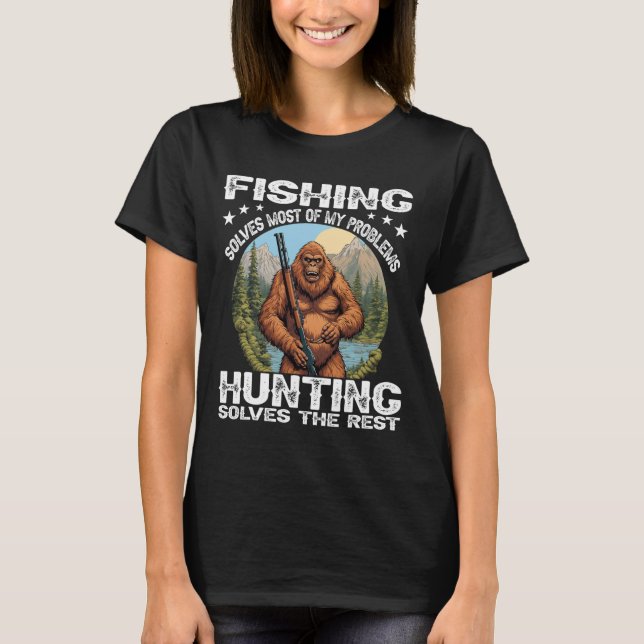 Funny Fishing Hunting Gift Halloween Humor Hunter  T-Shirt (Front)